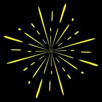 sunburst, light rays in line art. Bohemian symbol bursting sun rays, firework vector. vector