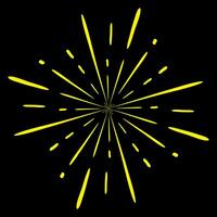 sunburst, light rays in line art. Bohemian symbol bursting sun rays, firework vector. vector