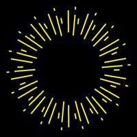 sunburst, light rays in line art. Bohemian symbol bursting sun rays, firework vector. vector
