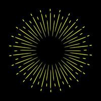 sunburst, light rays in line art. Bohemian symbol bursting sun rays, firework vector. vector
