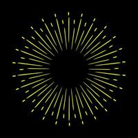 sunburst, light rays in line art. Bohemian symbol bursting sun rays, firework vector. vector