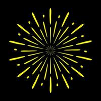 sunburst, light rays in line art. Bohemian symbol bursting sun rays, firework vector. vector
