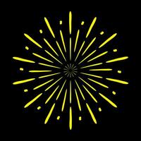 sunburst, light rays in line art. Bohemian symbol bursting sun rays, firework vector. vector