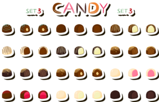 Illustration on theme beautiful big set sweet chocolate candy bonbon png