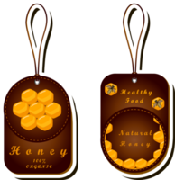 Illustration on theme for label of sugary flowing down honey in honeycomb with bee png