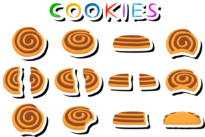 ilustración en tema Fresco dulce sabroso Galleta de consistente varios ingredientes png