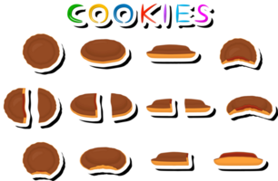 ilustración en tema Fresco dulce sabroso Galleta de consistente varios ingredientes png