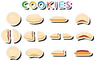 ilustración en tema Fresco dulce sabroso Galleta de consistente varios ingredientes png