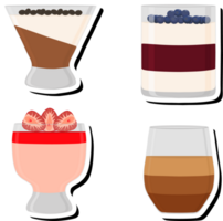 Illustration on theme fresh fruit tasty jelly panna cotta of various ingredients png