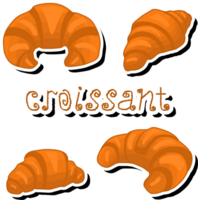 Illustration on theme fresh French croissant, baked goods for morning breakfast png