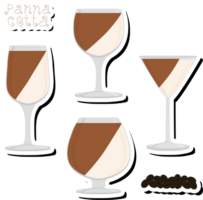 Illustration auf Thema frisch Obst lecker Gelee Panna Cotta von verschiedene Zutaten png