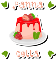 illustrazione su tema fresco frutta gustoso gelatina panna cotta di vario ingredienti png