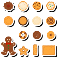 illustrazione su tema fresco dolce gustoso biscotto di consistente vario ingredienti png