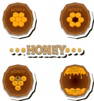 illustration sur thème pour étiquette de sucré écoulement vers le bas mon chéri dans nid d'abeille avec abeille png