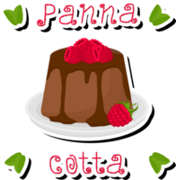 illustration på tema färsk frukt gott gelé panna cotta av olika Ingredienser png