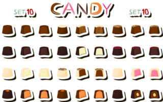 Illustration on theme beautiful big set sweet chocolate candy bonbon png