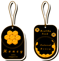 Illustration on theme for label of sugary flowing down honey in honeycomb with bee png