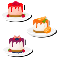 Illustration on theme fresh sweet tasty cheesecake of consisting various ingredients png