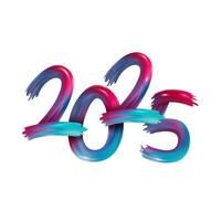 Happy New Year 2025. Abstract text From The Smears Of Acrylic Paint. Vector illustration