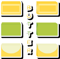 Illustration on theme big colored set different types creamy butter png