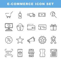 E-commerce line icons collection. UI icon set in a flat design. Thin outline icons pack. Vector illustration