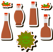ilustración en tema grande conjunto diferente tipos líquido aceite, botella varios Talla png