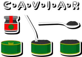 grande conjunto vários tipos peixe caviar, metal pode diferente Tamanho png