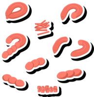 Illustration on theme big set different types delicatessen meat sausages png