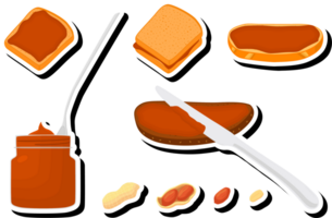 Illustration on theme big colored set different types peanut butter png