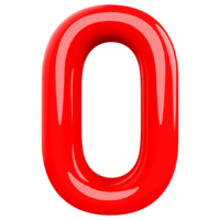 Bubble red number 0 png