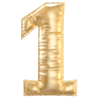 1Gold bubble number 1 png