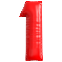 Bubble red number 1 png