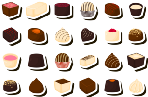 Illustration on theme beautiful big set sweet chocolate candy bonbon png