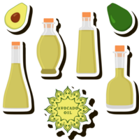 Illustration on theme big set different types liquid oil, bottle various size png