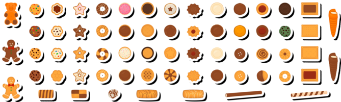 ilustración en tema Fresco dulce sabroso Galleta de consistente varios ingredientes png