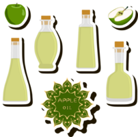 Illustration on theme big set different types liquid oil, bottle various size png