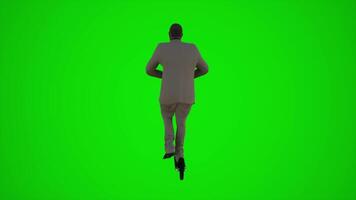 3d green screen an African doctor riding scooter in the streets of Africa from the back angle video