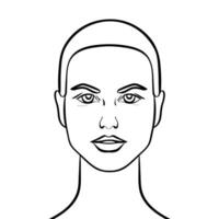Abstract woman sketch portrait. Simple hand drawn female face. Vector illustration