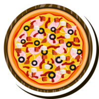 illustration på tema stor varm gott pizza till pizzeria meny png