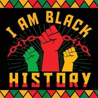 I Am Black History, Black History Day vector