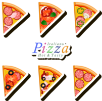 illustration på tema stor varm gott pizza till pizzeria meny png