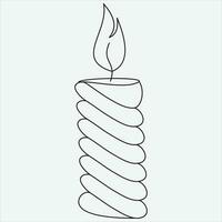 One line drawing candle vector illustration art