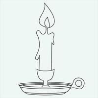 One line drawing candle vector illustration art