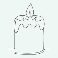 Continuous line hand drawing vector illustration candle