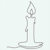 Continuous line hand drawing vector illustration candle