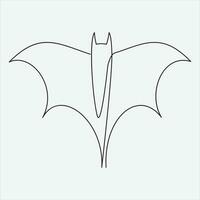 Continuous line drawing vector illustration bat art