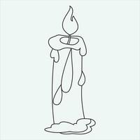 One line drawing candle vector illustration art