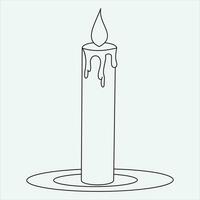 One line drawing candle vector illustration art