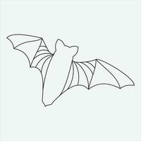 One line drawing bat art vector illustration