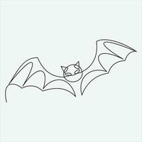 Continuous line drawing vector illustration bat art